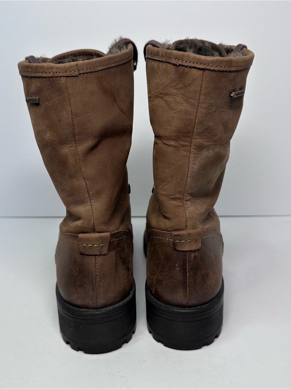 Clarks Womens Reunite Up Fold Over Gore-Tex Lace Up Brown Leather Boots Size 8.5 - Picture 6 of 9
